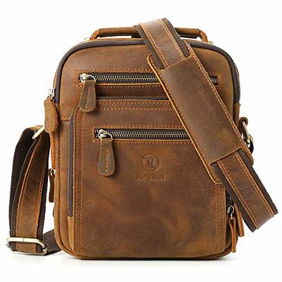 Lemuvlt Small Crossbody Bag for Men Shoulder Bag Mens Purse Satchel Leather Messenger Bag Gift Man