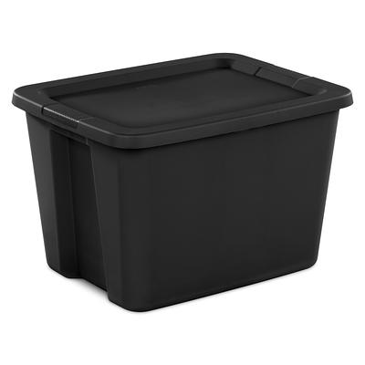 Sterilite 19 gal. Rugged Industrial Stackable Storage Tote with Lid in  Black (6-Pack) 6 x 14869006 - The Home Depot