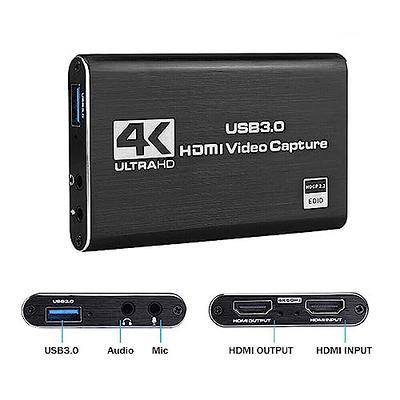 Capture Card for Nintendo Switch with 4K Pass-Through, USB3.0 1080P 60FPS  HDMI Video Cam Link Game Capture for Streaming, Work with Xbox PS4 PS5 PC