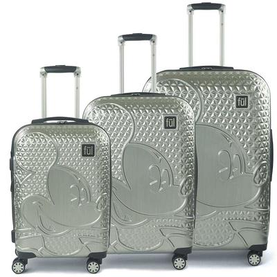 Ful Disney Textured Mickey Mouse Hard-Sided 3-Piece Luggage Set - Black
