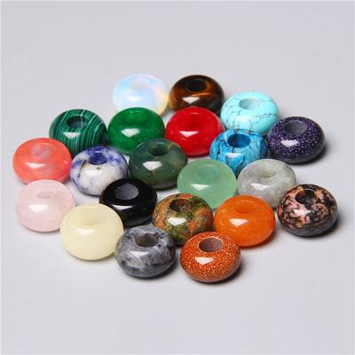 5/10/30Pcs/Lot 8x14mm Big Hole 5mm Natural Round Jade Jasper Stone