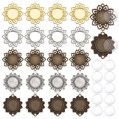 OLYCRAFT 20Pcs Open Back Bezel Pendants Round Open Bezel Charms