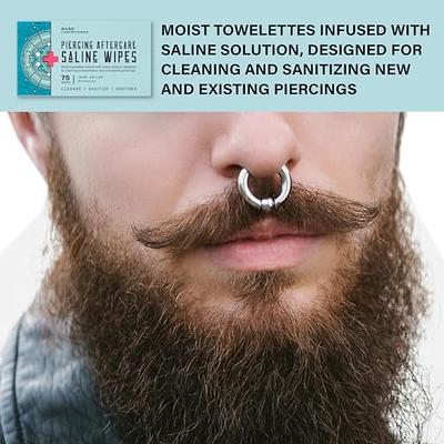 Base Labs Piercing Aftercare Wipes, Cleanses & Sanitizes, Piercing  Cleaner Wipes for Nose, Ear, Belly, Lips, Saline Solution for Piercings, Keloid Bump Removal & Piercing Bump Treatment