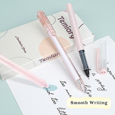 BAYTORY 5Pcs Cute Gel Pens, Quick Dry Ink Pen Fine Point Black Refills  0.5mm, Aesthetic Retractable Rolling Ball Pen Smooth Writing for School  Office