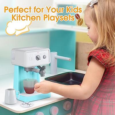 Frogprin Kids Coffee Maker Playset-Wooden Kitchen Toys, Toddler Play  Kitchen Accessories, Pretend Play Food Sets for Kids Kitchen, Encourages