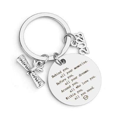  ILHSTY 12 PCS 2024 Graduation Gifts Keychain for Her Him  Student Graduate friends Kids, Grad Gifts Inspirational Keychain velvet  Pouch & Card for College High School Class of 2024 Senior 