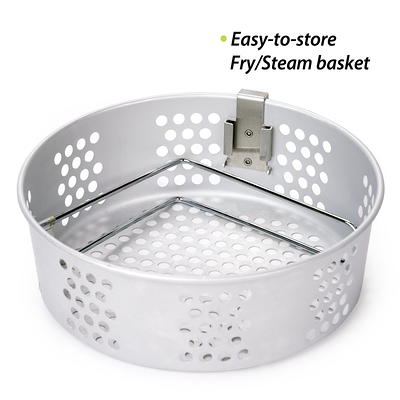 COSTWAY Deep Fryer with Basket, 3.2Qt Stainless Steel Electric Oil Fryer  w/Adjustable Temperature, Timer, Lid with View Window, Professional Style