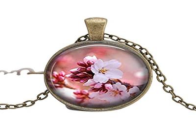 Handmade Cherry Blossoms Pendant Long Necklace