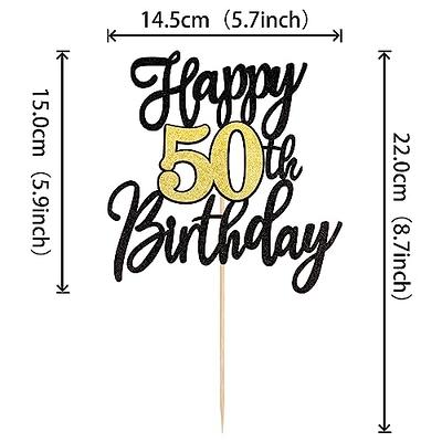 Happy Birthday Cake Topper,Acrylic cake Toppers,Birthday Party Decoration  Supplie (Black Gold)