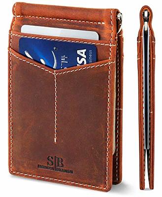 Montauk Leather Club Men's RFID Signal Blocking Genuine Leather Tri-Fold  Wallet with Gift Box 