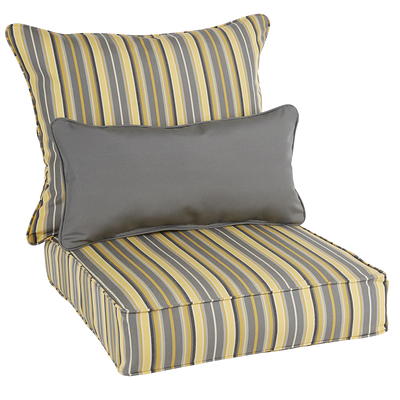 Gold Stripe Outdoor Throw Pillows Rectangle Set of 2