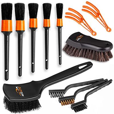 YeewayVeh Car Wheel Brush Set, 4 Pack Soft Microfiber & Scratch-Free Long  Handle Wheel Tire Brushes with Detailing Brush for Car Vehicle Motorcycle