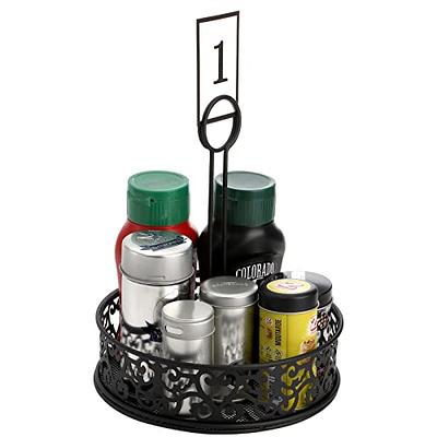 Lyellfe 2 Pack Condiment Caddy, Restaurant Table Caddy with Menu Number  Card Holder, Metal Black Decorative Carved Tabletop Seasoning Organizer for  Grill Outdoors, Kitchen Cabinet, Camping - Yahoo Shopping