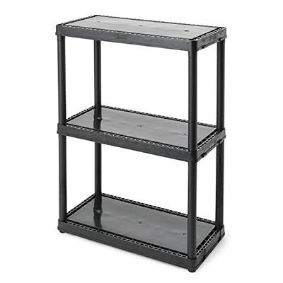 HealSmart 3-Tier Heavy Duty Foldable Metal Rack Storage Shelving Unit with Wheels, Up to 750 lbs Capacity, Black