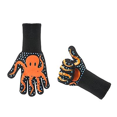  Dark Orange Oven Mitts High Temperature Oven Mitts