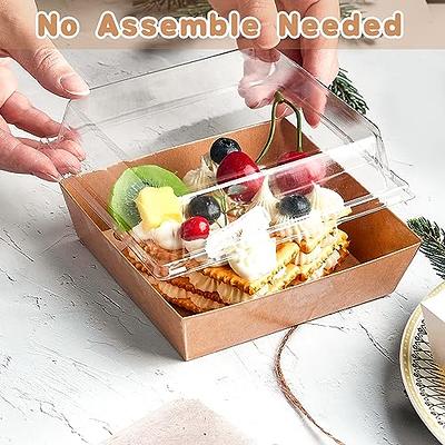 40 Pcs Disposable Pie Keeper Clear Plastic Dessert Containers with Hinged  Locking Lids Round Pie Carrier Clamshell Takeout Food Containers for Flan