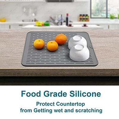 Silicone Dish Drying Mat Countertop Drainer Mat Non-slip Heat