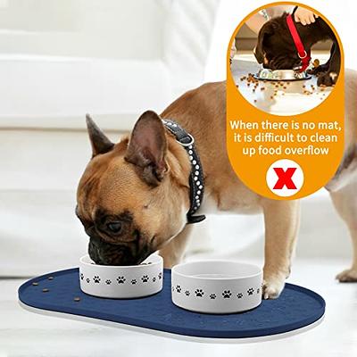 Gorilla Grip Silicone Pet Feeding Mat, Waterproof, Raised Edges to Prevent Spills, Easy Clean in Dishwasher, Dogs and Cats Placemat Tray to Stop Food