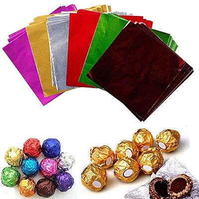 100Pcs/Pack Golden Aluminum Foil Candy Chocolate Cookie Wrapping