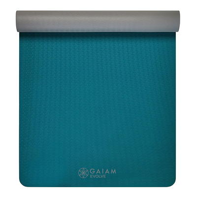 Evolve by Gaiam Rubber Yoga Mat, Blue, 4mm Thick 