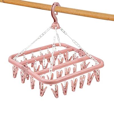 Miake Clothes Drying Hanger with 32 32 Clips and Drip,Foldable