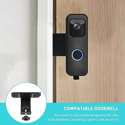 Blink Doorbell Mount for Apartment Door - No-Drill Anti Theft Adjustable  Angle (45° Left and Right) Bracket Compatible with Blink Holder Camera