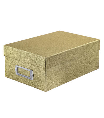 Park Lane Glitter Photo Storage Box - Gold - Yahoo Shopping