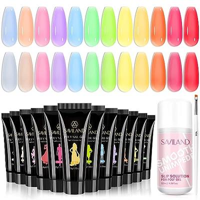 Saviland Poly Nail Gel Clear 100ML - Poly Extension Gel Crystal Clear  Builder Nail Gel Summer Color Hard Gel for Salon Effect Nail Extension DIY Nail  Art Design Poly Nail Gel Beginners-Friendly