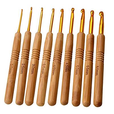 THE KNOX CRAFT - Wooden Crochet Hooks, Set of 7 (4-10MM), Ergonomic Handle  Crochet Hooks with Soft and Comfortable Grip, Extra Long Wooden Crochet