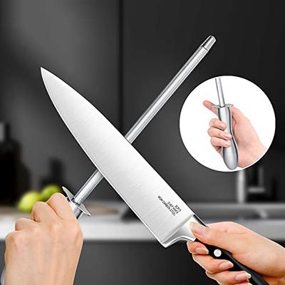 UMOGI Kitchen Knife Set 6 Piece with Sheath Covers in Gift Box - Full Tang  Wooden Handle German Stainless Steel - professional Cutlery Knives Set with