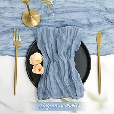 Gauze Cheesecloth Napkins Set of 24, 20 x 20 Inch Rustic Boho Dinner  Napkins Wrinkled Rustic Linen Napkins Decorative Table Napkins for