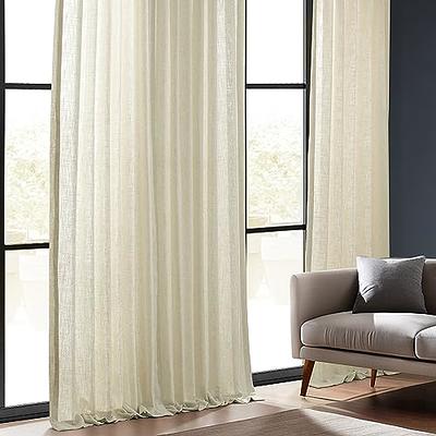 HPD Half Price Drapes Semi Sheer Faux Linen Curtains for Bedroom