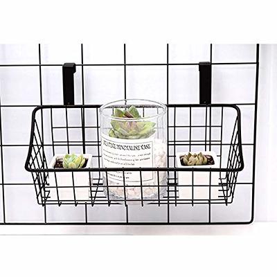 Grid Storage Baskets with Hooks Over Cabinet Door Organizer Wire Basket  Hanging Storage Organizer Kitchen Bathroom