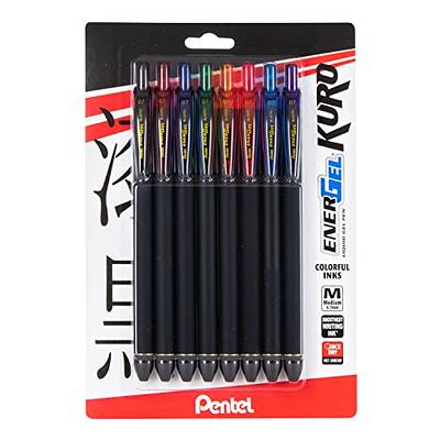 Pentel Arts Slicci Metallic Needle Tip Med Gel Pen, Assorted Metallic Ink, 0.8mm - 8 Pack