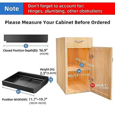 Pull Out Cabinet Organizer, Expandable(11.7-19.7) Heavy Duty Slide Out  Drawers Fixed with Adhesive Nano Film for Pots, Roll Out Shelf Storage for