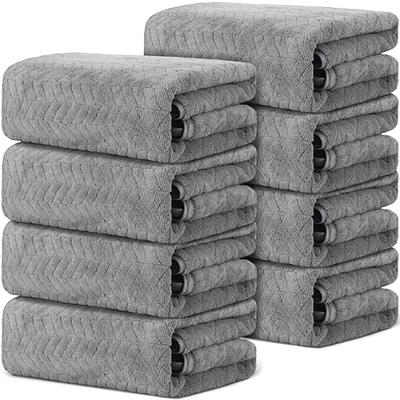 POLYTE Microfiber Quick Dry Lint Free Bath Sheet, 70 x 35 in, Set of 2  (Beige, Waffle Weave)