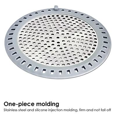 304 Stainless Steel Hair Catcher Shower Drain Cover with Silicone