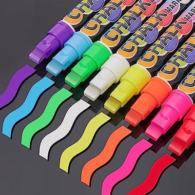 Funcils 8 Washable Window Markers for Cars - 15mm Jumbo Colored Markers -  Neon Paint Chalk Markers for