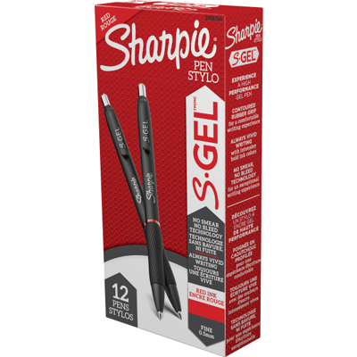 Sharpie Retractable Permanent Markers Ultra Fine Point Red Pack Of 12 -  Office Depot