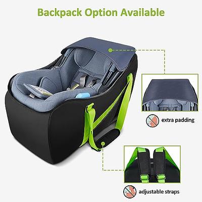 YOREPEK Car Seat Travel Bag with Wheels, Padded Backpack, Large Durable  Carseat Travel Bag for Airplane, Airport Gate Check Bag, Cover Bag with  Padded