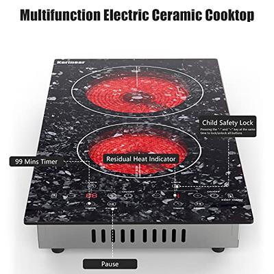 Karinear Portable Electric Cooktop 2 Burners, 110v Plug in Electric Stove  Top, Countertop Use or Built-in Install, 12'' Ceramic Cooktop with  Beautiful Marble Patterned - Yahoo Shopping