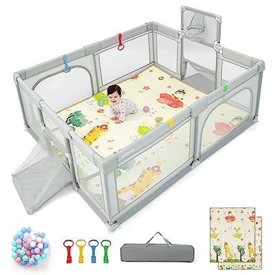 Baby Playpen 79”×71 with Floor Mat, Extra Large Play Pen for