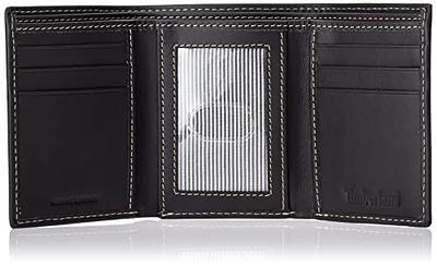 Timberland Men's Genuine Leather RFID Blocking Passcase Security Wallet,  black, One Size at  Men's Clothing store