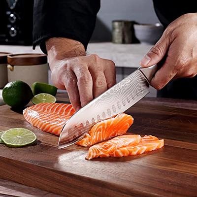 Aoibox 19-Piece Stainless Steel Kitchen Knife Set with Wooden Knife Block, Silver