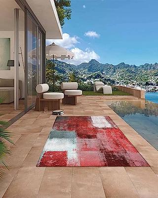 Outdoor Area Rug for Patio 5x8FT, Abstract Geometric Oil Painting Graffiti  Red Entryway Rug Carpet Doormat, Large Floor Mat for Porch, Backyard,  Apartment Balcony, Deck, Beach - Yahoo Shopping