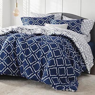 Bedsure Queen Comforter Set - 7 Pieces Reversible Comforters Queen Size Bed  Set Bed in a Bag with Comforter, Sheets, Pillowcases & Shams, Grey Bedding