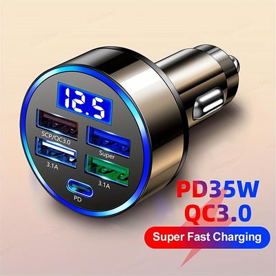 4 Ports Usb Pd Quick Car Adapter Charger Qc3.0 Type C,in-car Adapter Fast  Charging - Yahoo Shopping