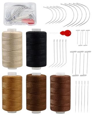 900 Yards Hair Extension Thread Sewing,FIVEIZERO Threads Hair Weave Threads  with 30 Pieces T/C/J/I Needles Using for Hand Sewing,Hair Extensions,Wig