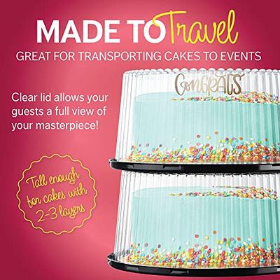 10-11 Plastic Disposable Cake Containers Carriers with Dome Lids and Cake  Boards, 5 Round Cake Carriers for Transport, Clear Bundt Cake Boxes Cover
