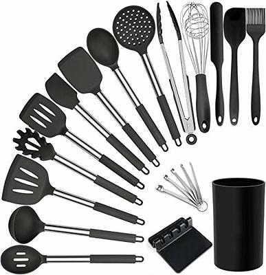 Kitchen Utensils Set-Silicone Cooking Utensils-32pcs Non-Stick Silicone Cooking  Kitchen Utensils Spatula Set with Holder-Best Kitchen Cookware with  Stainless Steel Handle (Khaki) - Yahoo Shopping